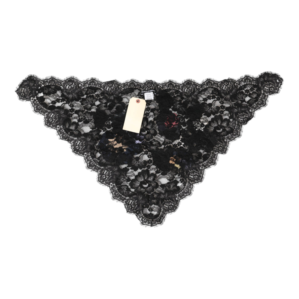 Black Lace Floral Applique Cotton Veil Hat