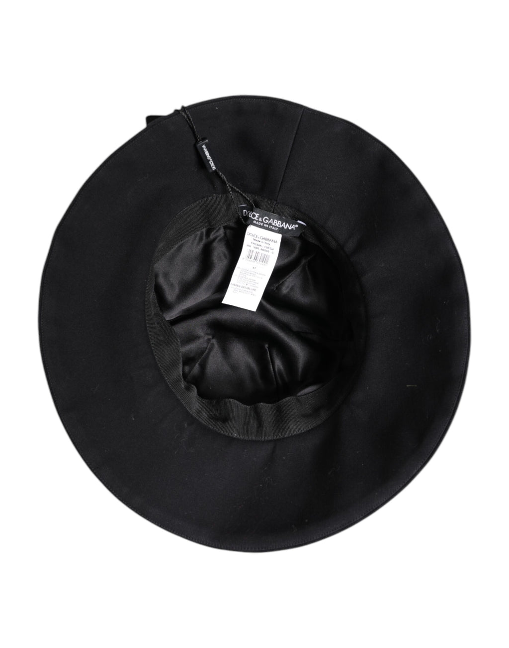 Black Cotton Wide Brim Bucket Hat
