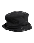 Black DG Monogram Polyester Jacquard Bucket Hat