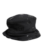 Black DG Monogram Polyester Jacquard Bucket Hat