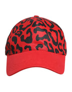 Red Cotton 6 Panels Women Baseball Cap