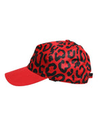Red Cotton 6 Panels Women Baseball Cap