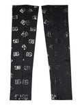 Black DG Logo Monogram Wool Stretch Arm Sleeves