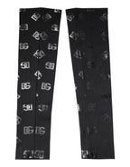 Black DG Logo Monogram Wool Stretch Arm Sleeves