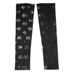 Black DG Logo Monogram Wool Stretch Arm Sleeves