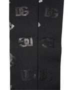 Black DG Logo Monogram Wool Stretch Arm Sleeves