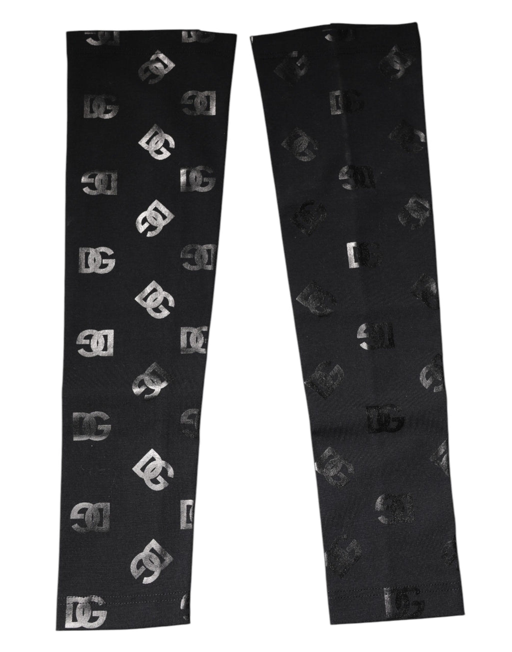 Black DG Logo Monogram Wool Stretch Arm Sleeves