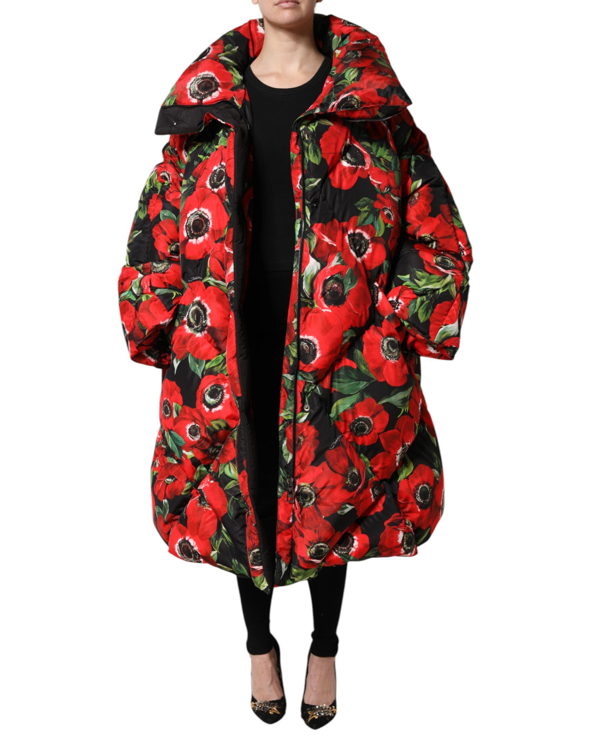 Multicolor Floral Full Zip Padded Jacket