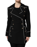 Black Wool Double Breasted Blazer Jacket