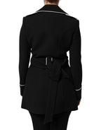 Black Wool Double Breasted Blazer Jacket