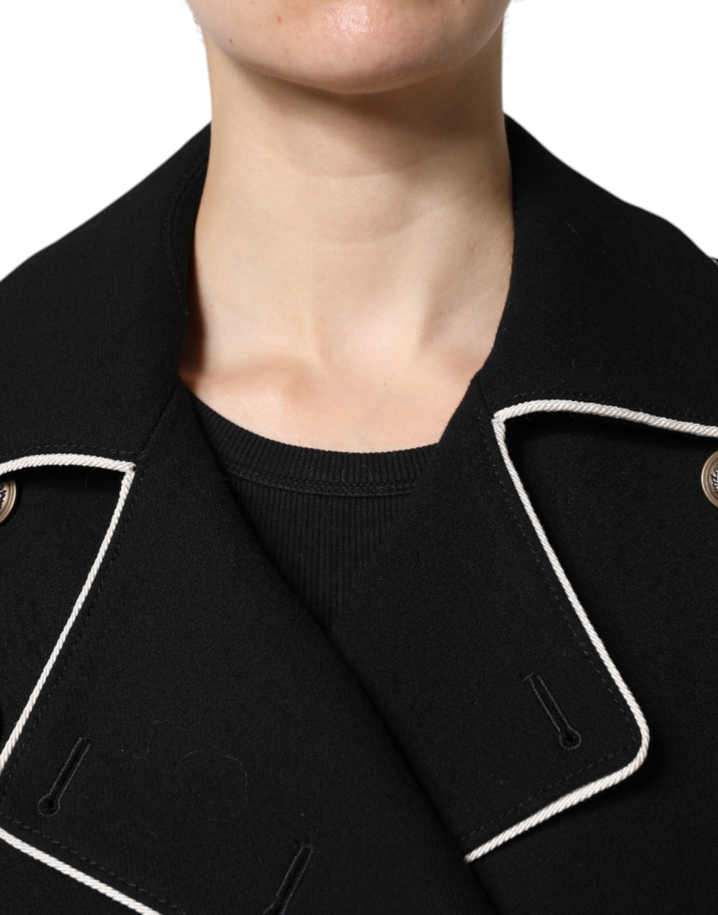 Black Wool Double Breasted Blazer Jacket