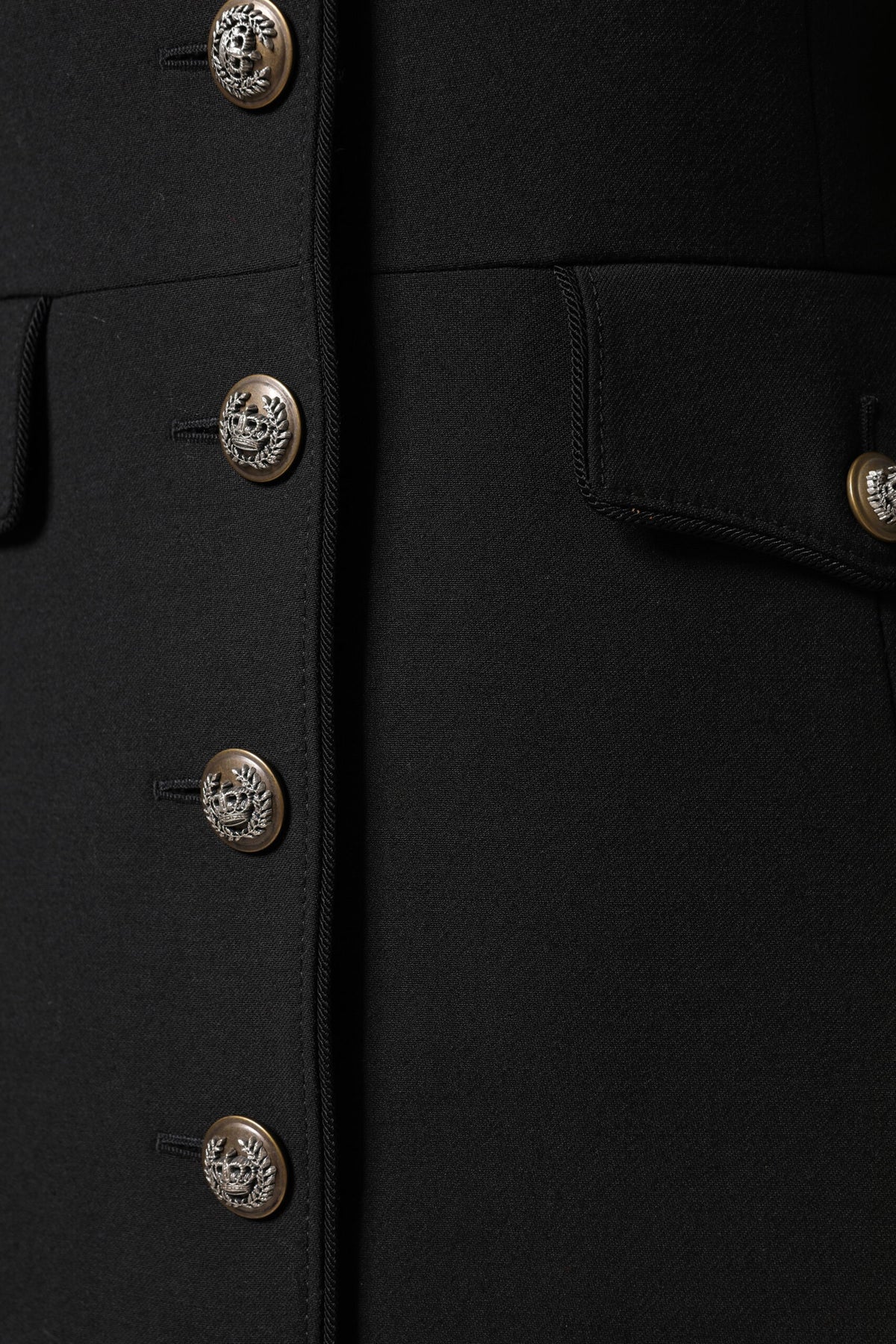 Black Wool Single Breasted Trench Coat Jacket