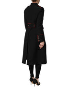 Black Wool Single Breasted Trench Coat Jacket