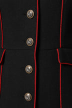 Black Wool Single Breasted Trench Coat Jacket