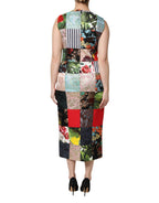 Multicolor Patchwork Sleeveless Sheath Dress