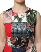 Multicolor Patchwork Sleeveless Sheath Dress
