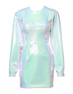 White Long Sleeves Bodycon Sheath Mini Dress