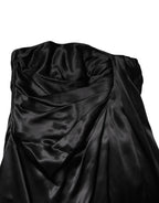 Black Strapless Sheath A-line Mini Dress