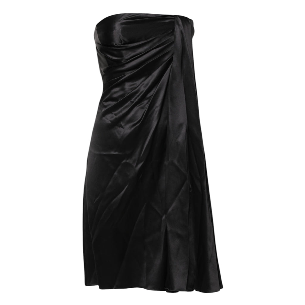 Black Strapless Sheath A-line Mini Dress