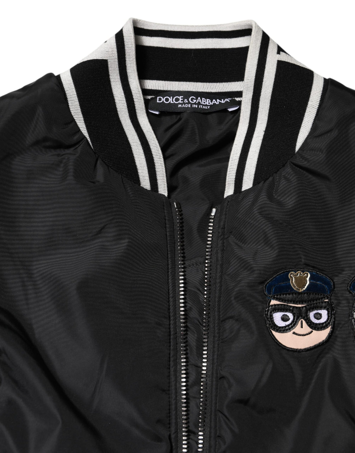Black Nylon #DGFamily Full Zip Bomber Jacket