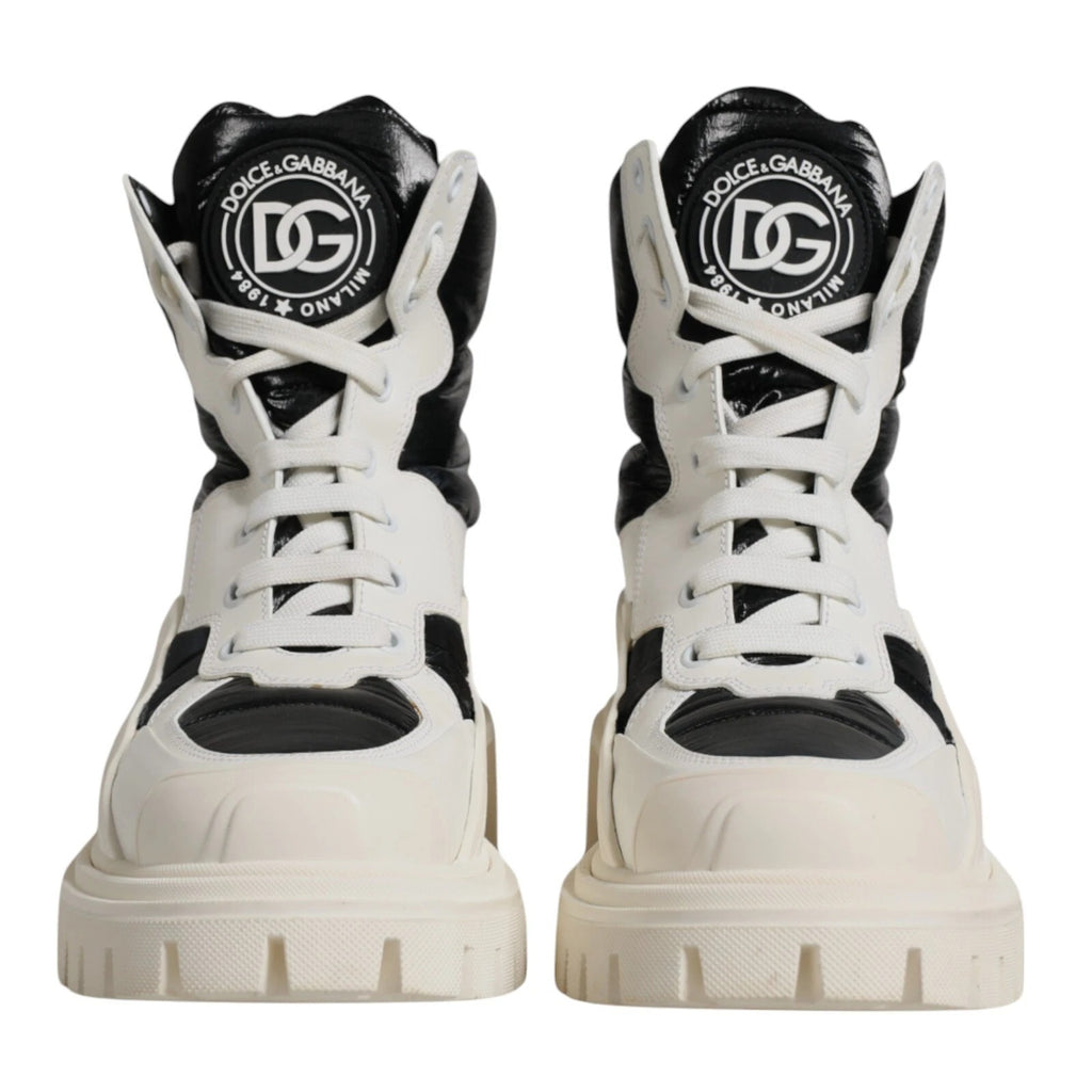 White Padded Mid Calf Lace Up Boots Shoes