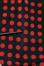 Black Red Polka Dot Silk Long Sleeves Top