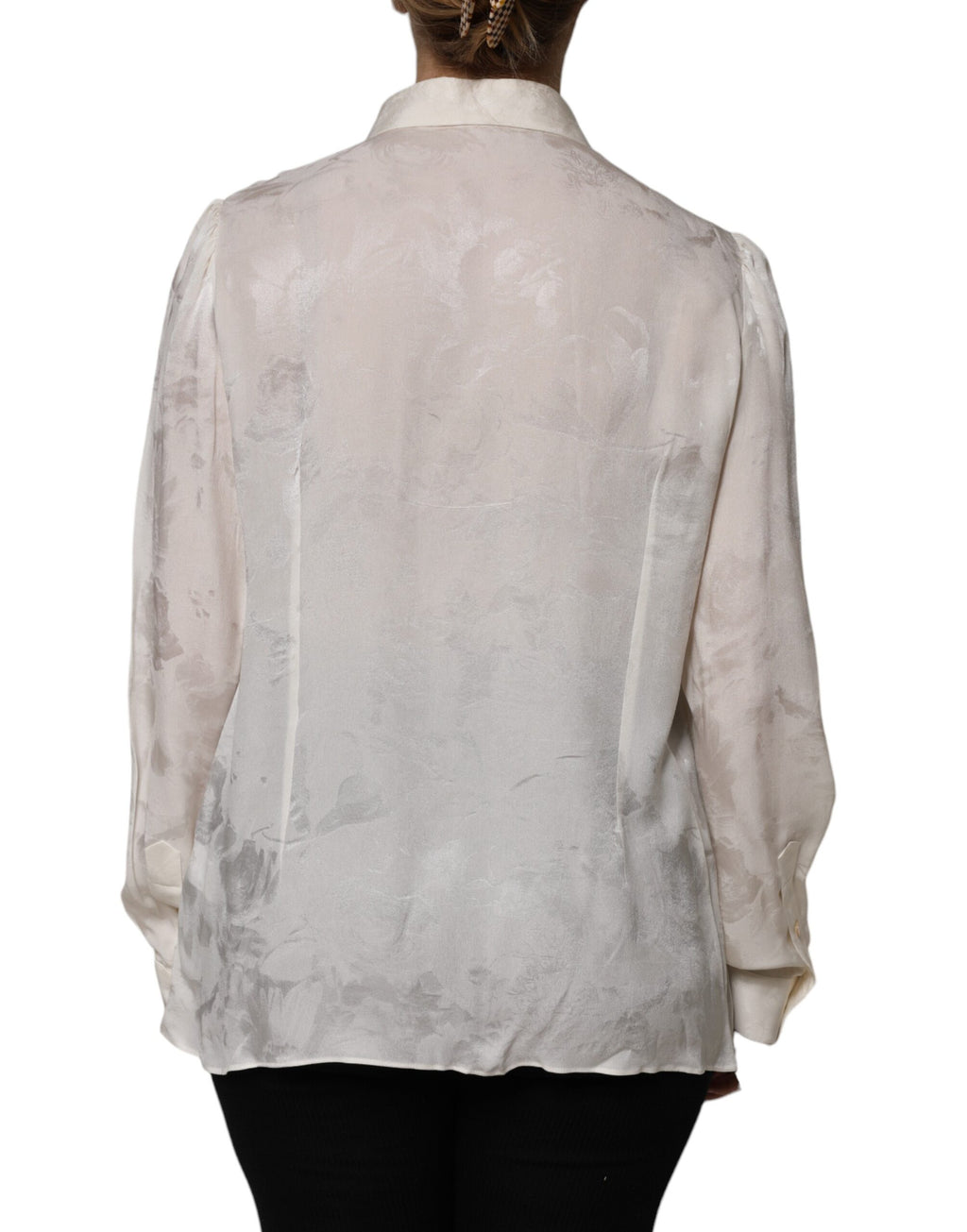 White Button Down Long Sleeves Blouse Top