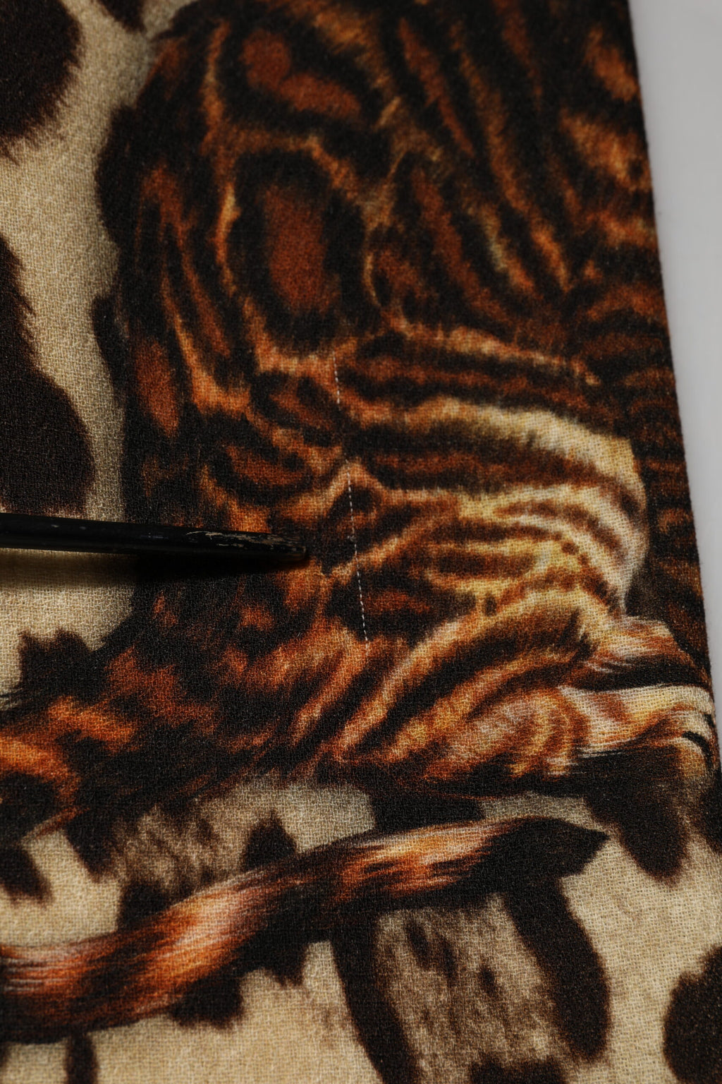 Brown Leopard Print Belted A-line Midi Dress