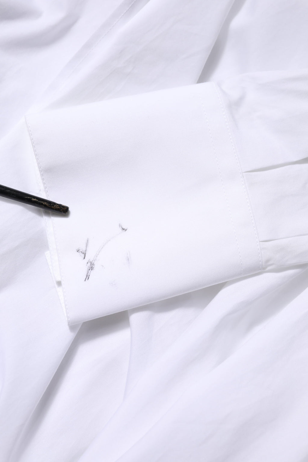 White Cotton Collared Shirt Long Sleeve Top