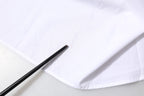 White Cotton Collared Shirt Long Sleeve Top