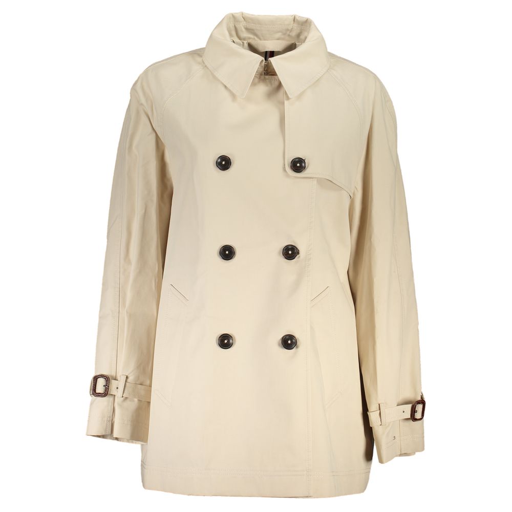 Beige Cotton Womens Trench Coat