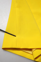 Yellow Polyester Sleeveless Sheath Midi Dress