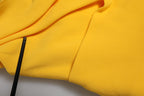 Yellow One Shoulder Side Slit Sheath Dress