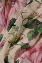 Pink Floral Print Tiered Long Maxi Dress