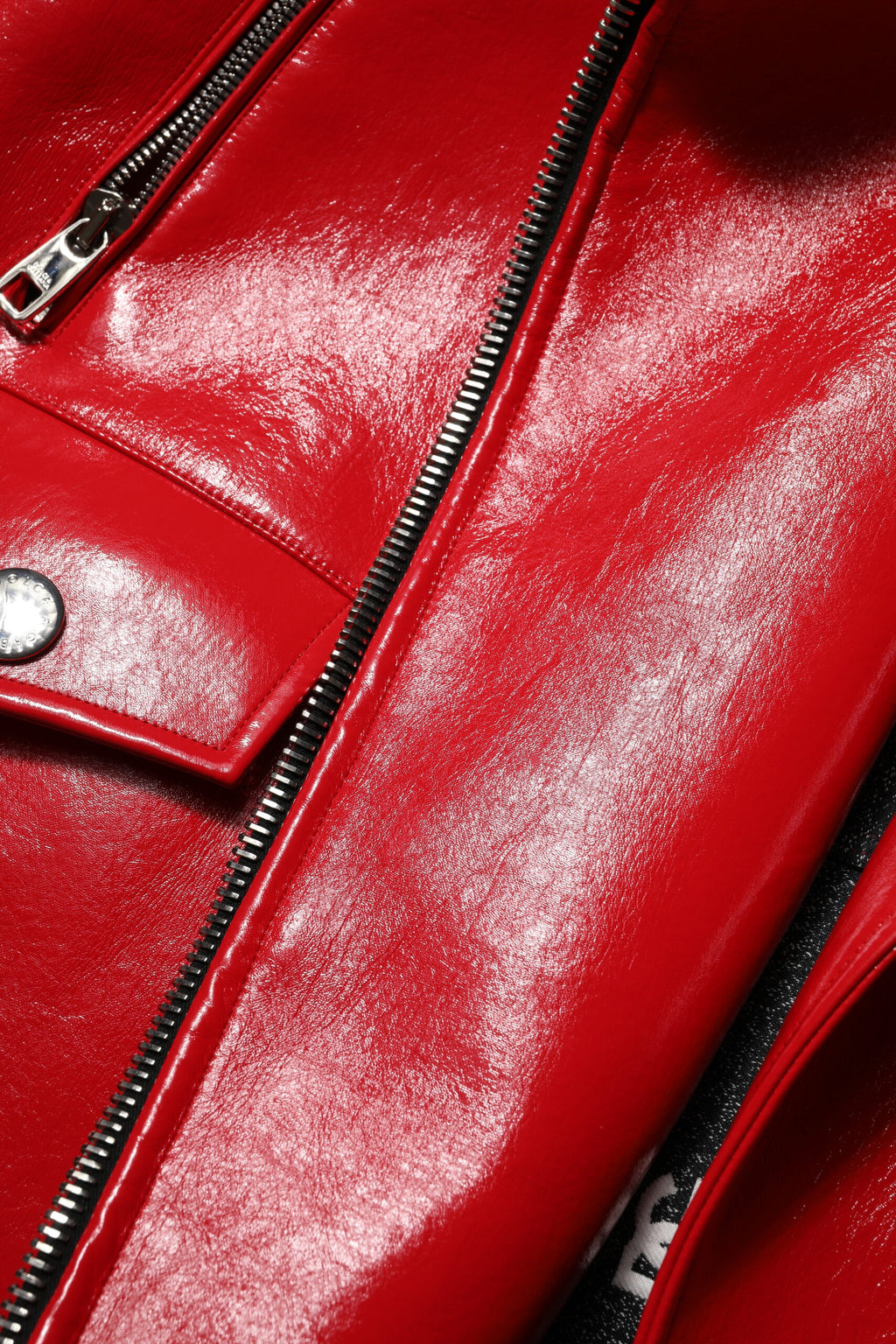 Red Lambskin Full Zipper Jacket