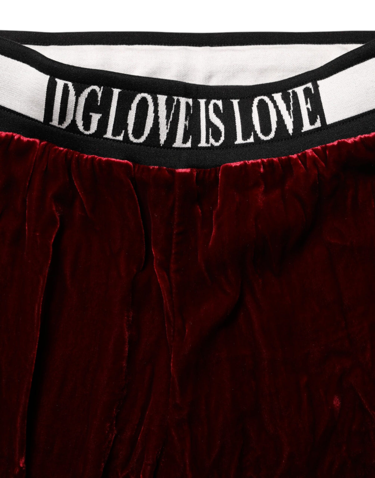 Red Viscose DG Logo Mid Waist Pants
