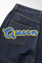 Blue Queen Patch AUDREY Mid Waist Denim Jeans