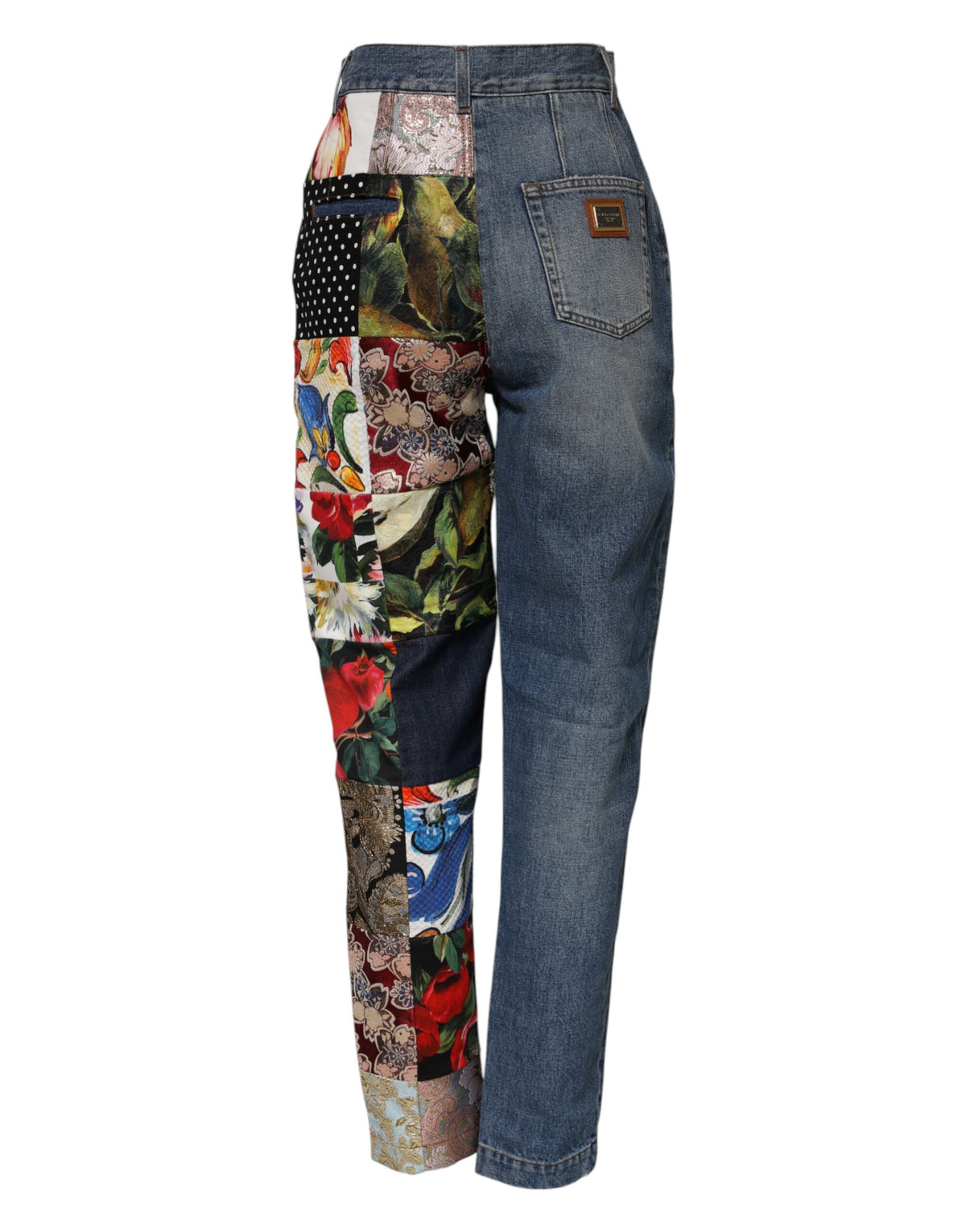 Blue AMBER Patchwork High Waist Denim Jeans