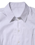 White Cotton Collared Long Sleeves Top Shirt