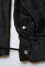 Black Silk DG Embroidery Long Sleeves Top