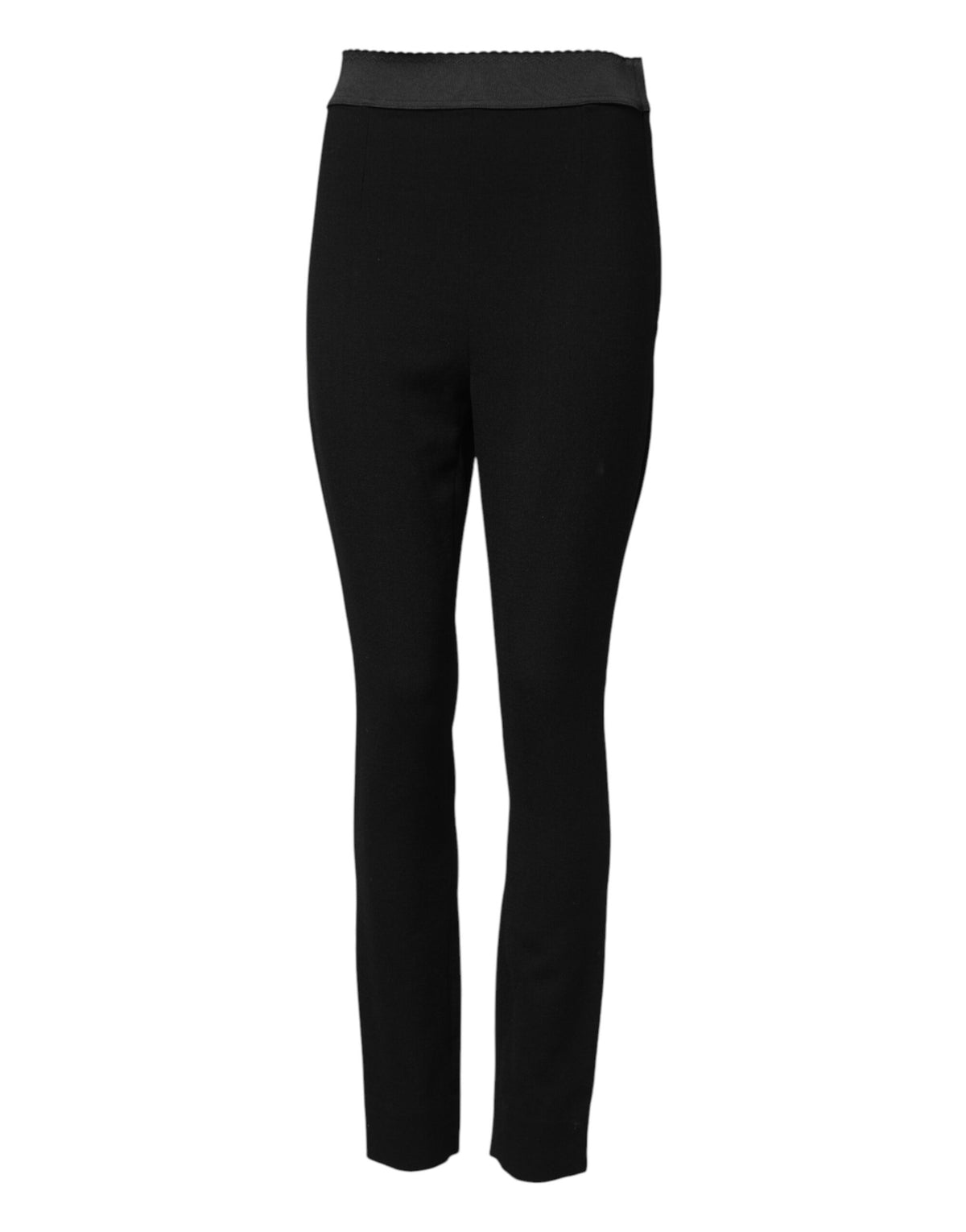 Black Wool Leggings Stretch Pants