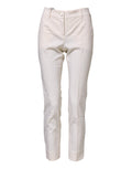 White Wool Tapered High Waist Pants