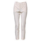 White Wool Tapered High Waist Pants