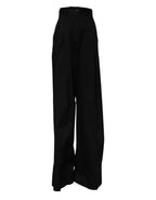 Black Cotton HighWaist Wide Leg Pants