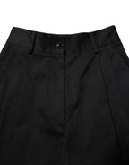 Black Cotton HighWaist Wide Leg Pants