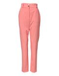 Pink High Waist Tapered Dress Pants