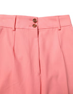 Pink High Waist Tapered Dress Pants