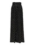 Black Crystal Embellished Wide Leg Pants