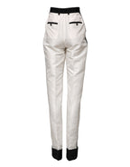 White High Waist Straight Dress Trouser Pants