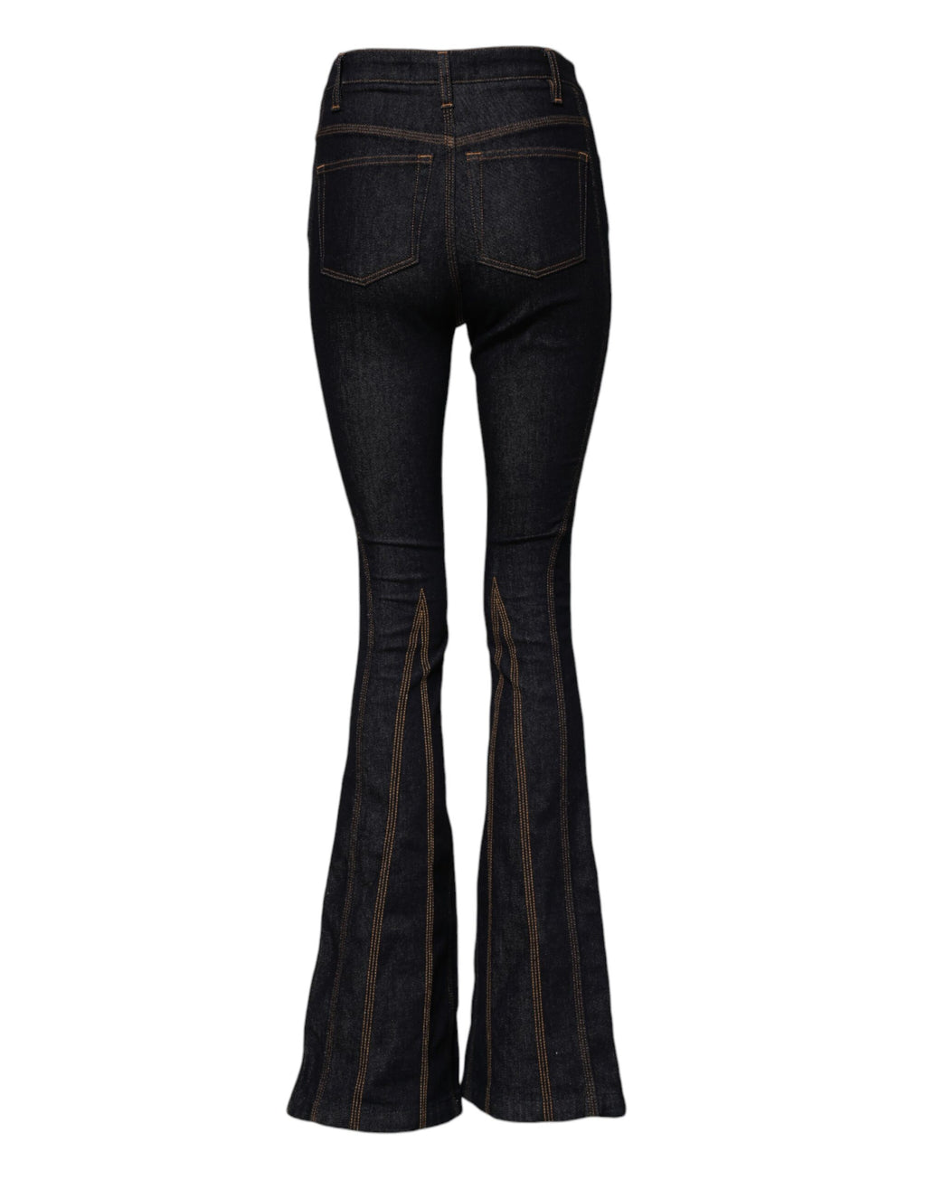 Black Cotton Mid Waist Bootcut Denim Jeans